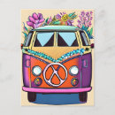 Pesquisar por hippie van cartoes postais Retrô