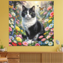 Pesquisar por gato branco impressão de canvas Preto