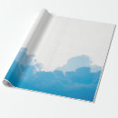 Pesquisar por nuvens no céu papel de presente Azul