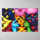 Pesquisar por pintura do gato artes pósteres Gatos