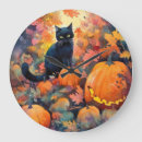 Pesquisar por halloween relogios de parede Gato preto