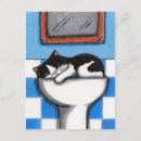 Pesquisar por gato preto e branco cartoes postais Gatinho