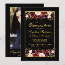 Pesquisar por floral vermelho do marsala convites Quinceanera