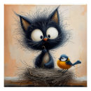 Pesquisar por gato e pássaro pósteres Desenho animado