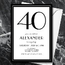 Pesquisar por masculino adulto 40 aniversário convites Preto e branco