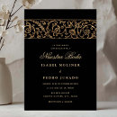 Pesquisar por floral dourado no preto casamento convites Casal