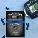 Pesquisar por crachá da polícia convites Linha azul fina