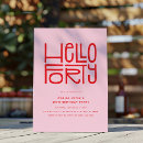 Pesquisar por moderno de anos 40 aniversário convites Minimalista