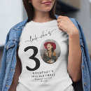 Pesquisar por aniversário de 30 anos elegante camisetas Preto e branco