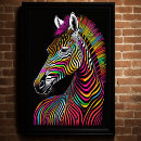 Pesquisar por zebra colorida pósteres Pintura