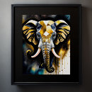 Pesquisar por elefante abstrato pósteres Preto