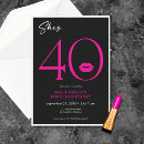 Pesquisar por de anos cor de rosa 40 aniversário convites Tipografia