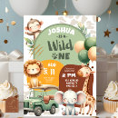 Pesquisar por primeiro aniversario safari convites Menino bebê