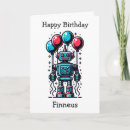 Pesquisar por menina do robô cartoes Aniversário