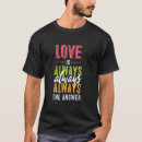 Pesquisar por o amor é a resposta camisetas Sempre