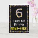 Pesquisar por número 6 cartoes Sexto aniversário