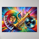 Pesquisar por instrumentos musicais artes pósteres Colorido