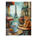 Pesquisar por gato francês pósteres Café