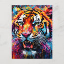 Pesquisar por tigre colorido cartoes postais Felino
