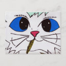 Pesquisar por pintura do gato cartoes postais Engraçado