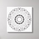Pesquisar por abstrato preto e branco impressão de canvas Mandala