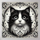 Pesquisar por gato branco pósteres Floral