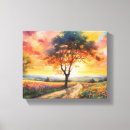 Pesquisar por campo e flores de impressão de canvas Colorido