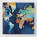 Pesquisar por mapa colorido relogios de parede Wanderlust