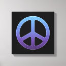 Pesquisar por símbolo paz de impressão de canvas Azul