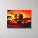 Pesquisar por elefante africano impressão de canvas Pôr do sol