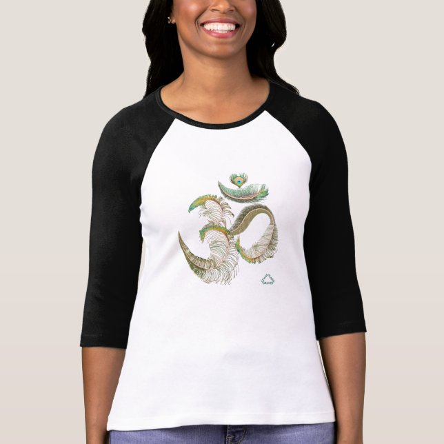 0101 camisa cabida Capa do Raglan 3/4 do OM 3 (Frente)