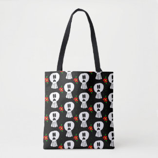 0109 - Skulls and Flowers Tote Bag