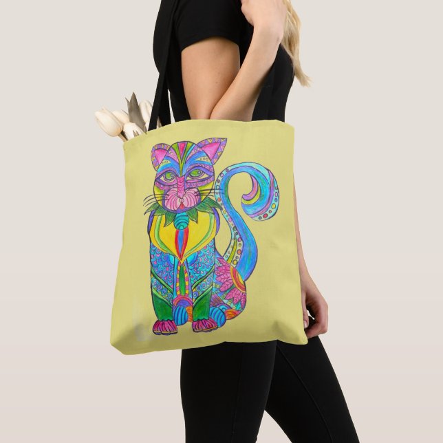 0144 - Cat Alebrije - Tote Bag (Close Up)