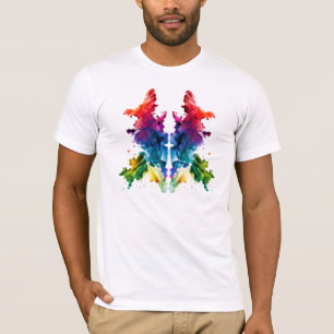 01 Camiseta de Arte Abstrato de Borrão de Tinta Ro