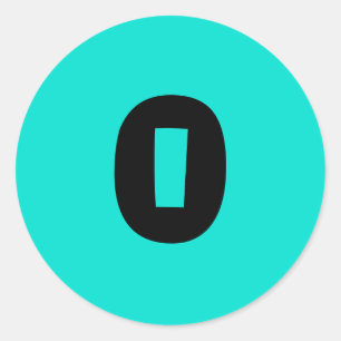 0 Autocolantes com número de turquesas redondas p