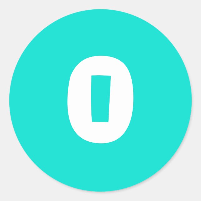 0 pequenos adesivos redondos com número de turques (Frente)