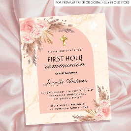 1ª comunhão de rosa de grama de pampas de orçament