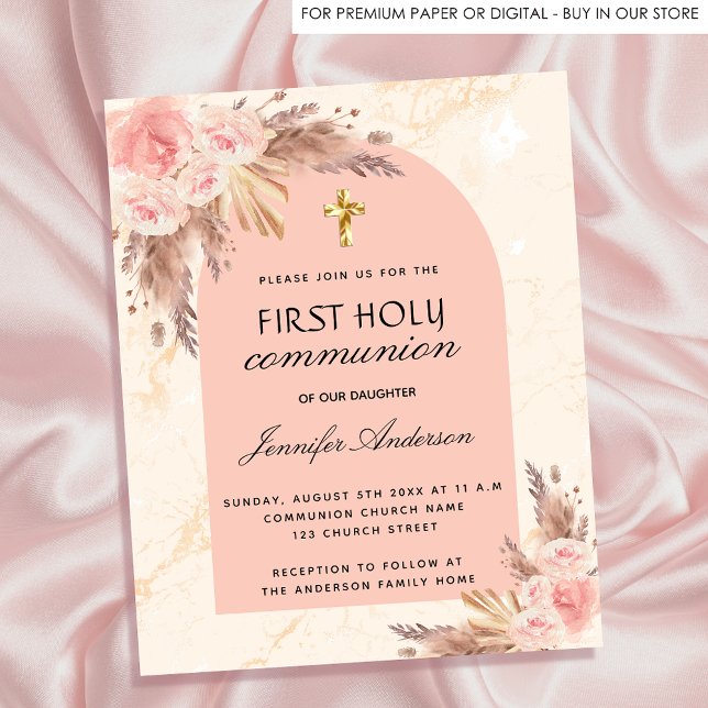 1ª comunhão de rosa de grama de pampas de orçament (Criador carregado)