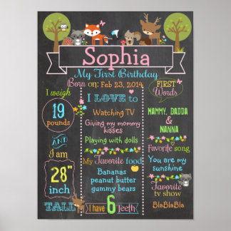 1º aniversário da Festa Woodland - poster