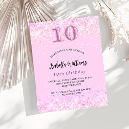10º aniversário do convite para a garota de confet