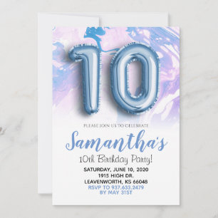 10º Convite Azul Marble