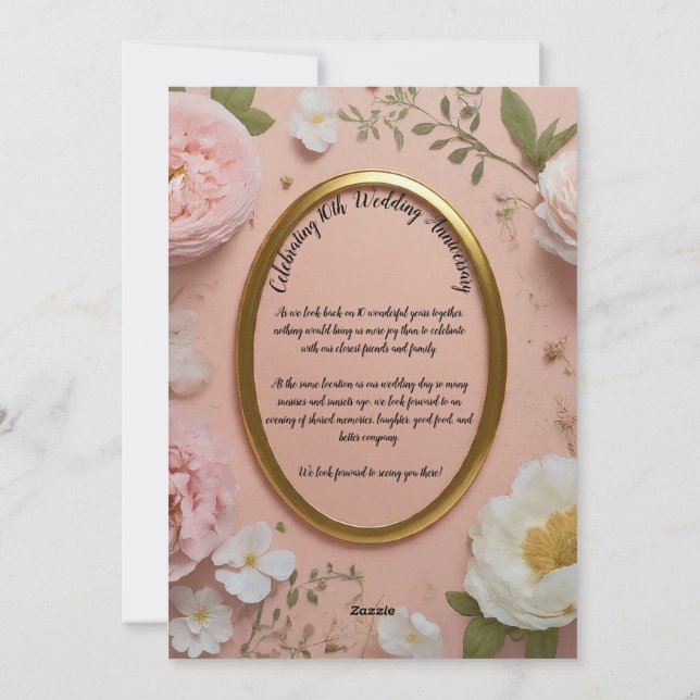 10º convite de aniversário de casamento (Verso)