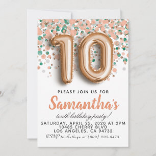 10º Convite de Aniversário Dourado do Rosa