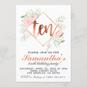 10º Convite de Aniversário Dourado do Rosa