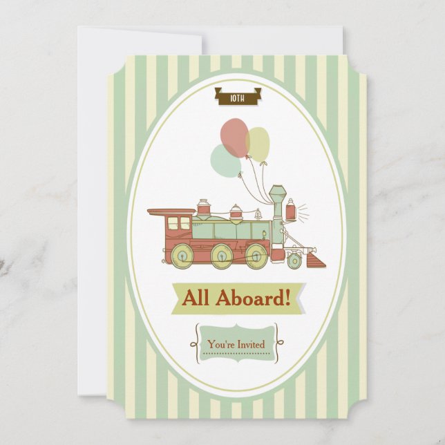 10º Convite de Aniversário para Comboio de Festas (Frente)