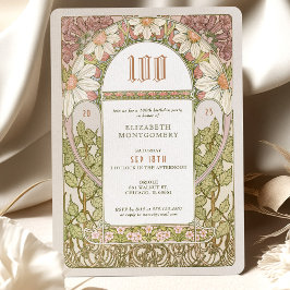 100º Aniversário Convite Art Nouveau Daisies