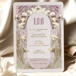 100º Aniversário Convite Art Nouveau de Mucha