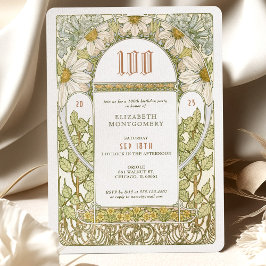 100º Aniversário Convite Art Nouveau de Mucha
