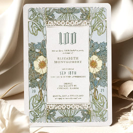 100º Aniversário Convite Art Nouveau de Mucha