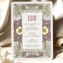 100º Aniversário Convite Art Nouveau de Mucha